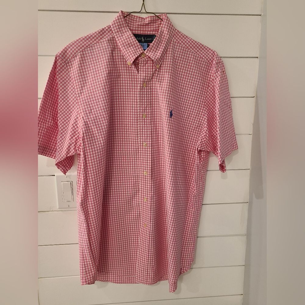 Polo by Ralph Lauren Men's Pink Gingham Shirt